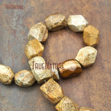 Faceted Nugget Jasper Loose Beads 19x14mm