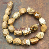 Faceted Nugget Jasper Loose Beads 19x14mm