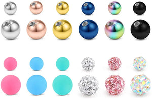 24PCS Pierced Ball Replacement for Body Jewelry