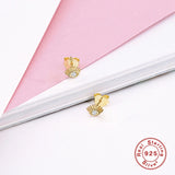 925 Sterling Silver Stud Earring Micro Zircon Snowflake Snake Eye Cross Earrings