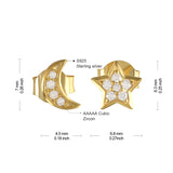 925 Sterling Silver Stud Earring Micro Zircon Snowflake Snake Eye Cross Earrings