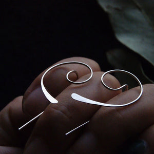 925 Silver Circle Earrings Punk Style