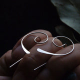925 Silver Circle Earrings Punk Style