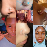 CZ Nose Rings Stainless Steel Butterfly Nose Studs