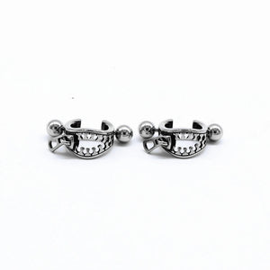 Zipper Shape Clip on Earrings Stainless Titanium Steel Non-piercing Ear Cuff