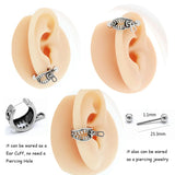 Zipper Shape Clip on Earrings Stainless Titanium Steel Non-piercing Ear Cuff
