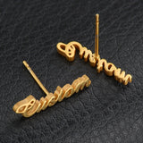 Custom Letter Stud Earrings Stainless Steel Jewelry