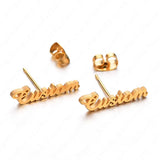 Custom Letter Stud Earrings Stainless Steel Jewelry