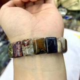 Pietersite Stone Beads Bracelet Natural Gemstone Bangle For Woman