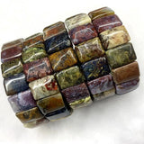 Pietersite Stone Beads Bracelet Natural Gemstone Bangle For Woman