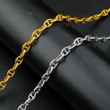 Pig Nose Chain Necklace Bracelet Set Women Stainless Steel Jewelry
