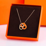 Pig Nose Rose Necklace Leather 925 Silver Women's Chain Jewelry