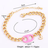 Pig Nose Soda Cap Twin Hole Enamel Charm Bracelet