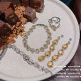 Pigeon Blood Red Love Gem Bracelet Plated 18K