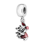 Piglet Transparent Cerise Enamel Silver Beads For Jewelry Making