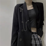 Tassel Pendant Brooch Metal Chain Pin for Overcoat Suit Shirt Lapel