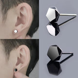 Hexagon Copper Stud Earrings for Women