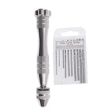 Pin Vise Hand Drill Bits with 10 Twist Drills Set for Wood Craft Resin