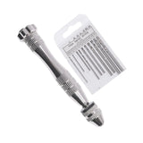 Pin Vise Hand Drill Bits with 10 Twist Drills Set for Wood Craft Resin