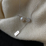 Sterling Silver Tide Pearl Clavicle Chain Necklace for Women