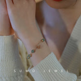 Pine Cone Hetian Jade K14 Charm Bracelets for Women