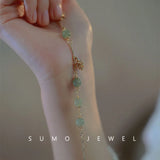 Pine Cone Hetian Jade K14 Charm Bracelets for Women