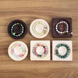 Pine Solid Wood Bracelet Display Tray Round Square Beaded Bracelets Storage Base