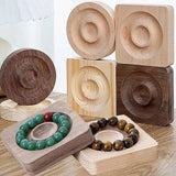 Pine Solid Wood Bracelet Display Tray Round Square Beaded Bracelets Storage Base