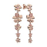 Pink 14K Rose Earrings Crystal Zircon Stones Elegant Jewelry