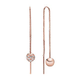 Pink 14K Rose Earrings Crystal Zircon Stones Elegant Jewelry
