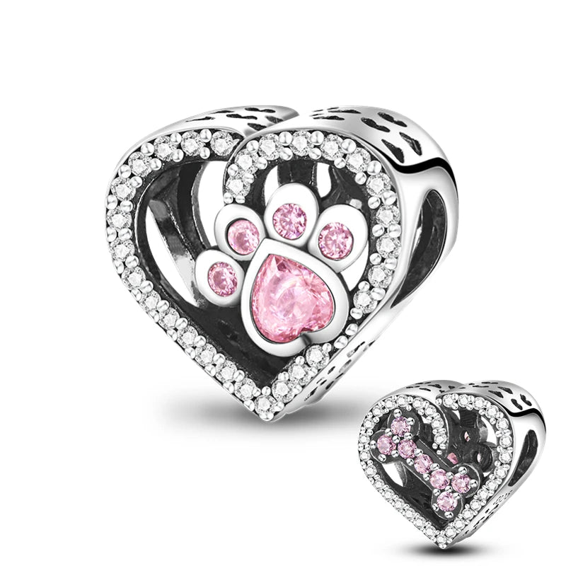 Silver Butterfly Flower Cat Girl Shoe Charm Beads for DIY Jewelry