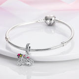 Silver Butterfly Flower Cat Girl Shoe Charm Beads for DIY Jewelry