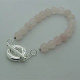 Pink Agate Bracelet 925 Sterling Silver Woman Charm Wedding