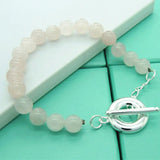 Pink Agate Bracelet 925 Sterling Silver Woman Charm Wedding