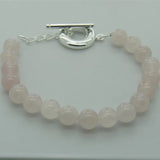 Pink Agate Bracelet 925 Sterling Silver Woman Charm Wedding