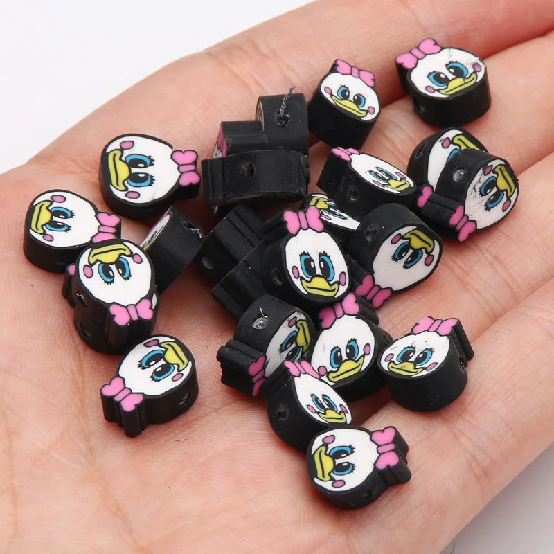 Pink Duck Polymer Clay Beads Clay Spacer Loose Beads 20/50/100pcs