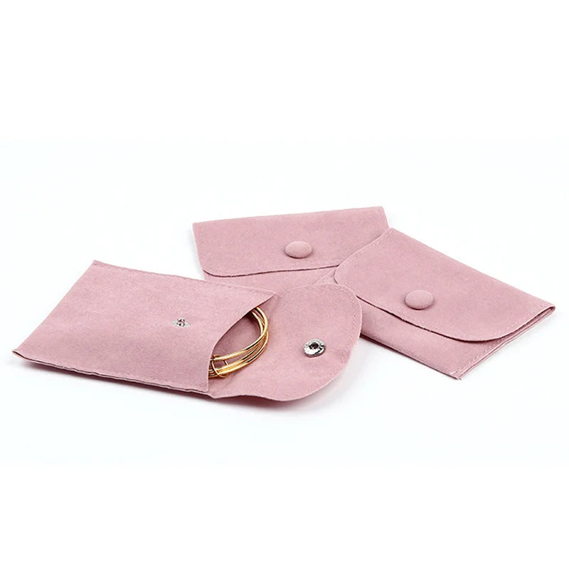 Pink Velvet Bag Wedding Jewelry Pouch 7x7 11x11cm
