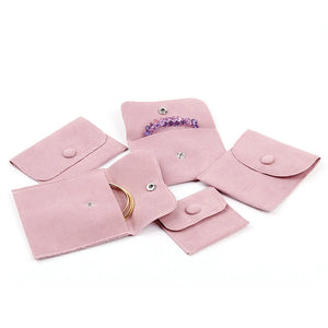 Pink Velvet Bag Wedding Jewelry Pouch 7x7 11x11cm