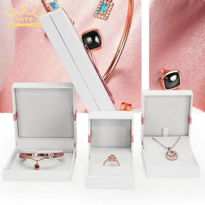 Pink Bowknot Jewelry Storage Box Paper Filled Ring Bracelet Packaging