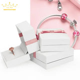 Pink Bowknot Jewelry Storage Box Paper Filled Ring Bracelet Packaging