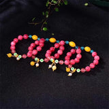 Pink Bracelet Natural Stone Bracelets Women Rhodochrosite Stone Bangles