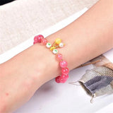 Pink Bracelet Natural Stone Bracelets Women Rhodochrosite Stone Bangles