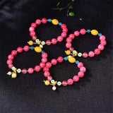Pink Bracelet Natural Stone Bracelets Women Rhodochrosite Stone Bangles