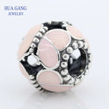 Pink Butterflies Charms 925 Sterling Silver Beads for Jewelry Making