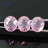 Pink CZ Double Checkerboard Oval Synthetic Gems Cubic Zirconia 3x5~13x18mm