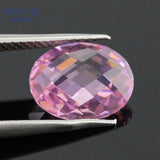 Pink CZ Double Checkerboard Oval Synthetic Gems Cubic Zirconia 3x5~13x18mm