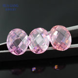 Pink CZ Double Checkerboard Oval Synthetic Gems Cubic Zirconia 3x5~13x18mm