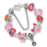 Pink Cartoon Charms Bracelets For Women Children