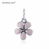 Cherry Blossoms Dangle Beads 925 Silver Jewelry DIY Charms