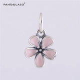 Cherry Blossoms Dangle Beads 925 Silver Jewelry DIY Charms